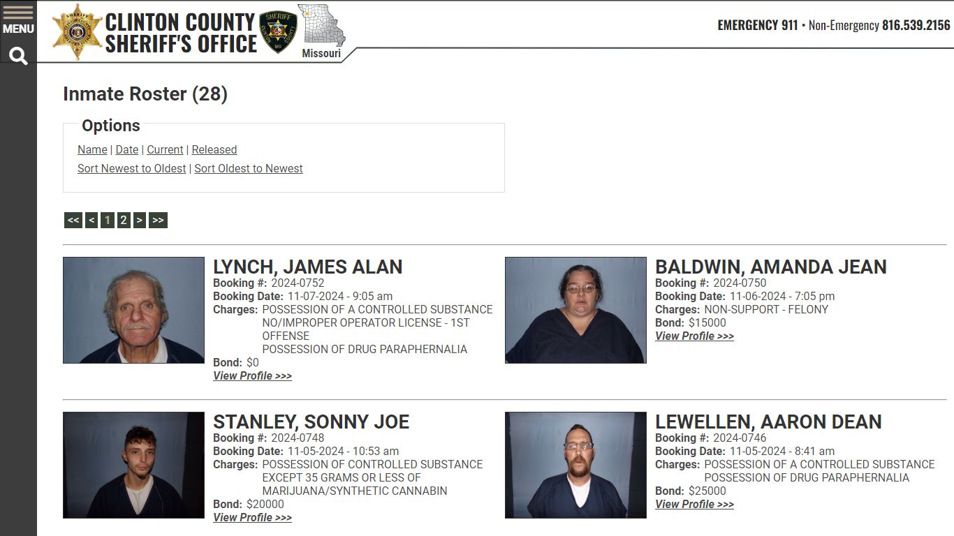 Inmate Roster - Current Inmates Booking Date Descending - Clinton ...