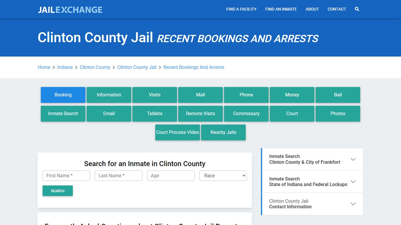 Clinton County Jail Recent Bookings And Arrests - Jail Exchange