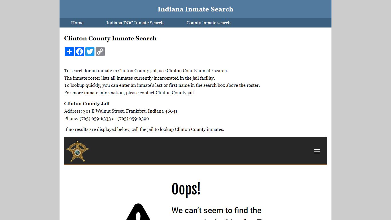 Clinton County Inmate Search